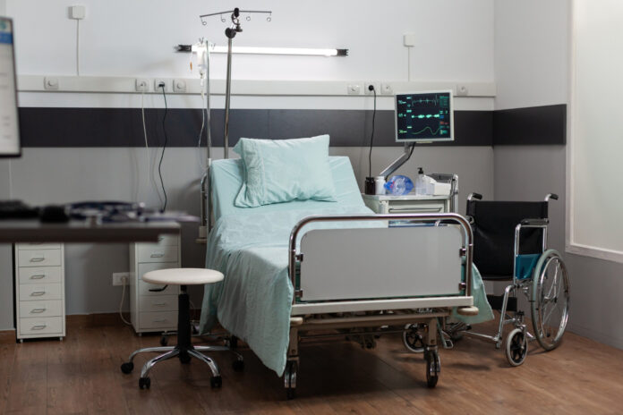 Imagem de quarto de hospital, presente no texto do blog da Sami que fala sobre mudança de acomodação no plano de saúde